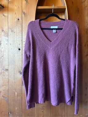 130.) Kersh /  Merino Wool Blend - V-Neck Sweater in Dusty Rose